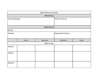 workshop planning template