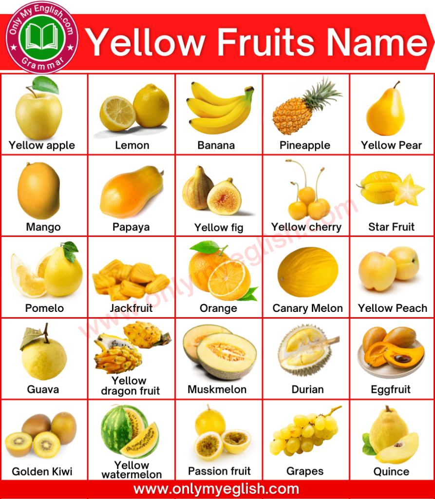 Yellow Fruits 30 Yellow Colour Fruits Name With Image