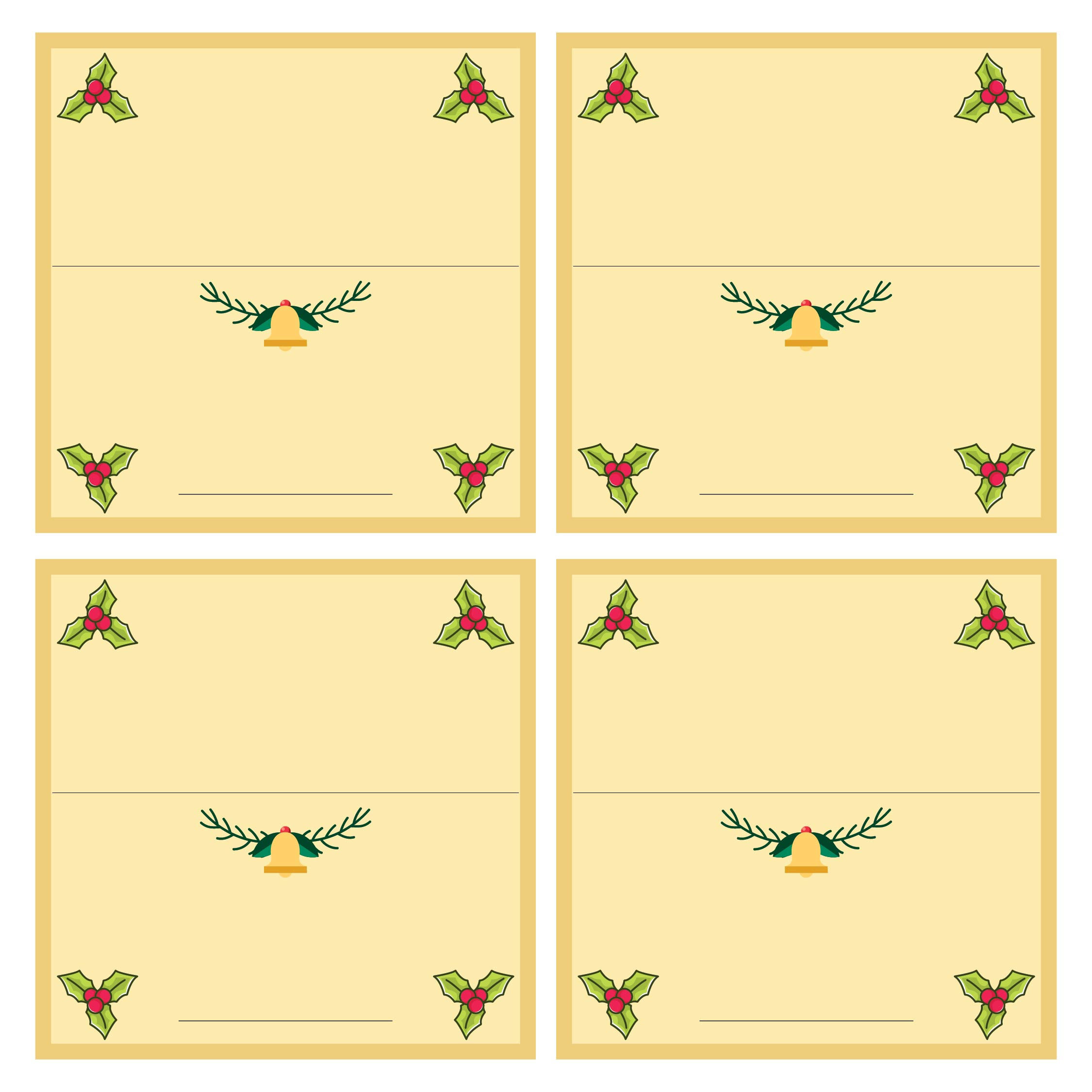 10 Best Free Printable Christmas Place Cards Template PDF For Free At 