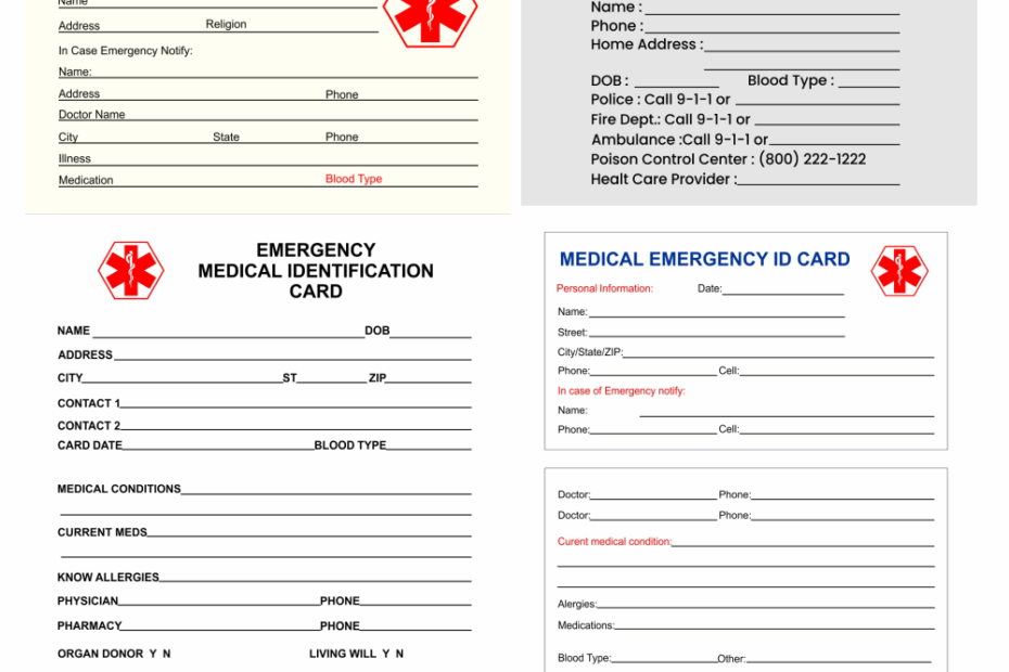 10 Best Free Printable Medical Cards Printablee