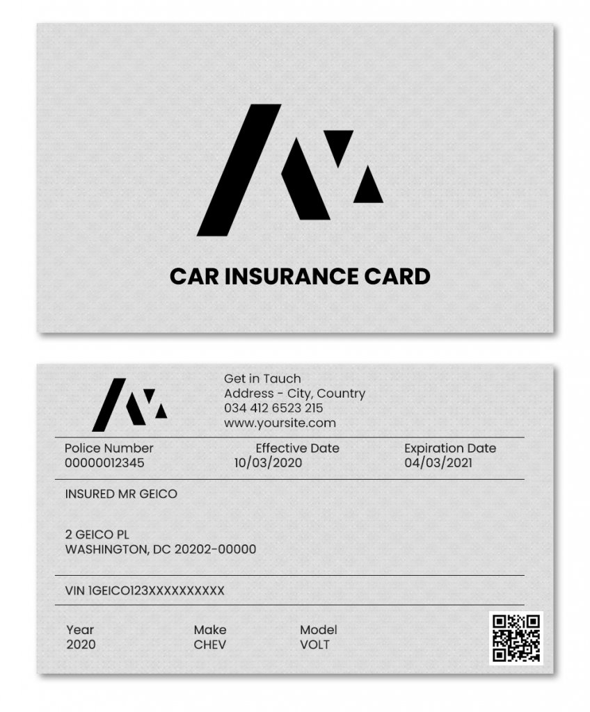 free printable car insurance cards templates