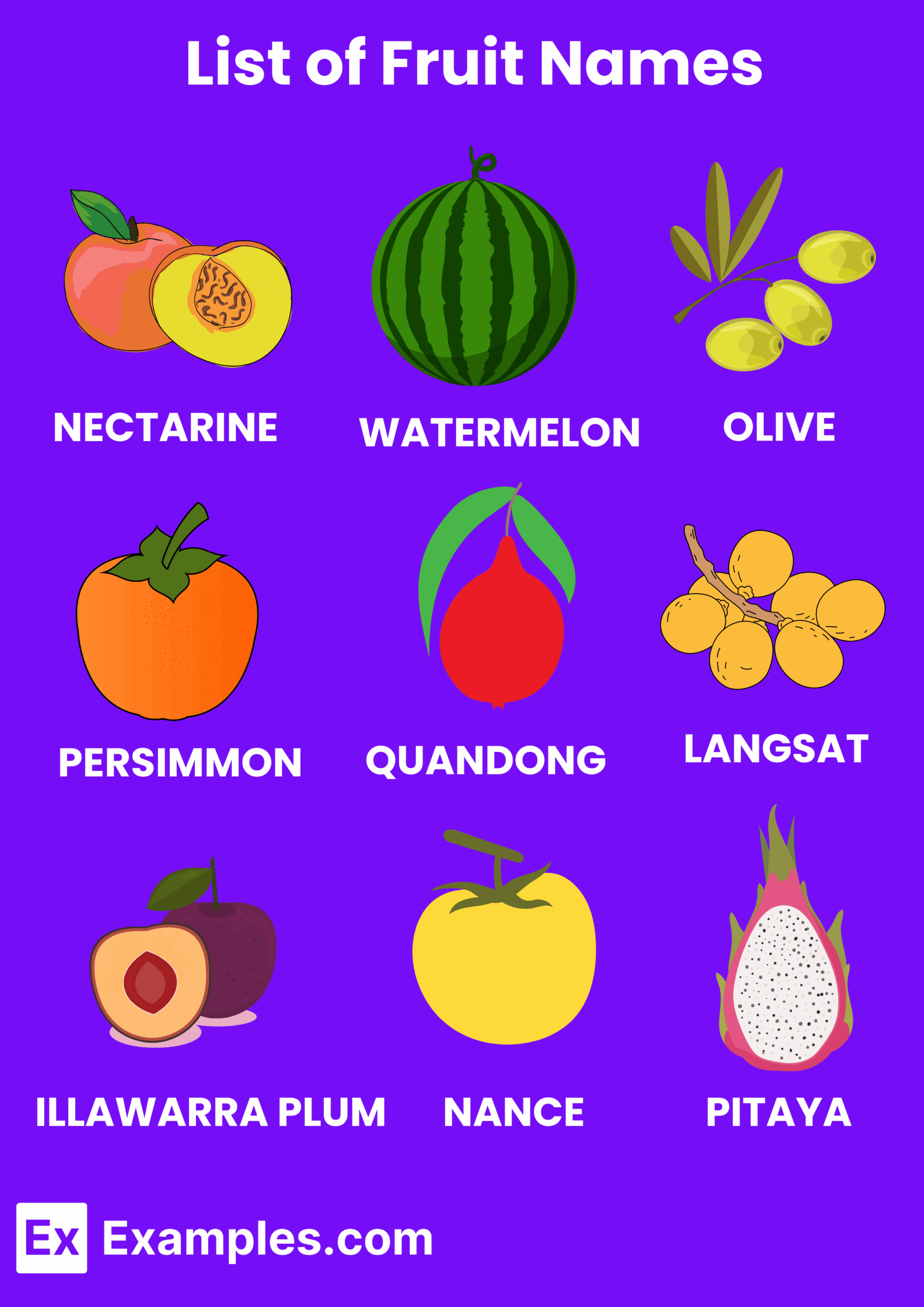 100 Fruit Names Meaning Types Uses PDF