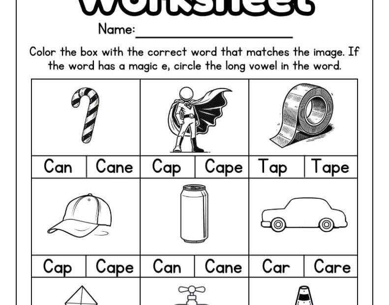 13 Magic E Worksheets Free PDF Printables Teach Prints
