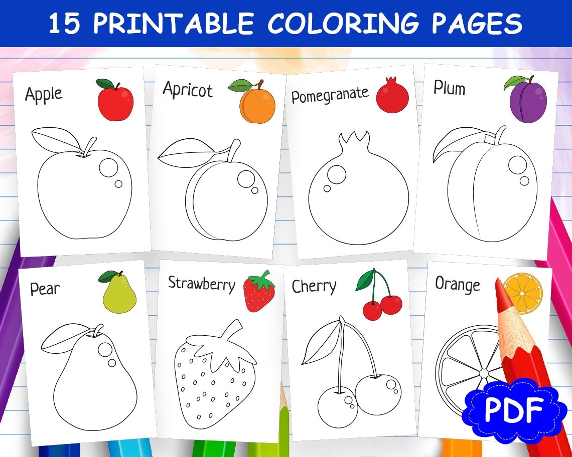 fruit pictures to colour