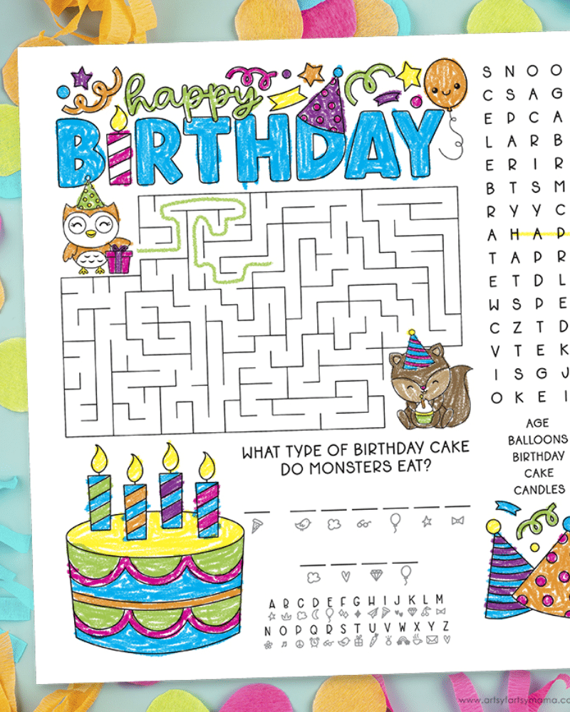 15 Printable Birthday Activities For Kids This Tiny Blue House