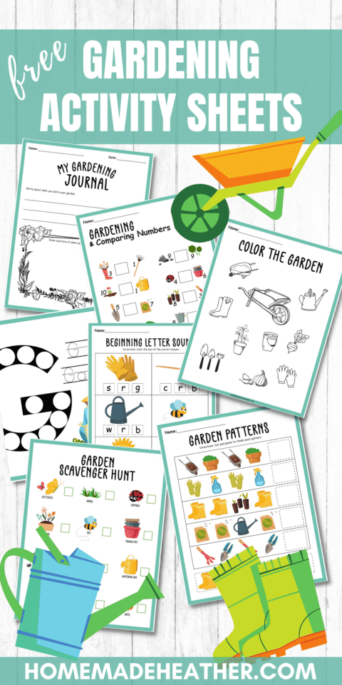 free printable gardening activity sheets