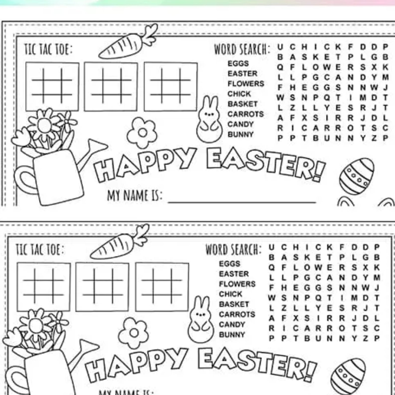 free easter printables activities