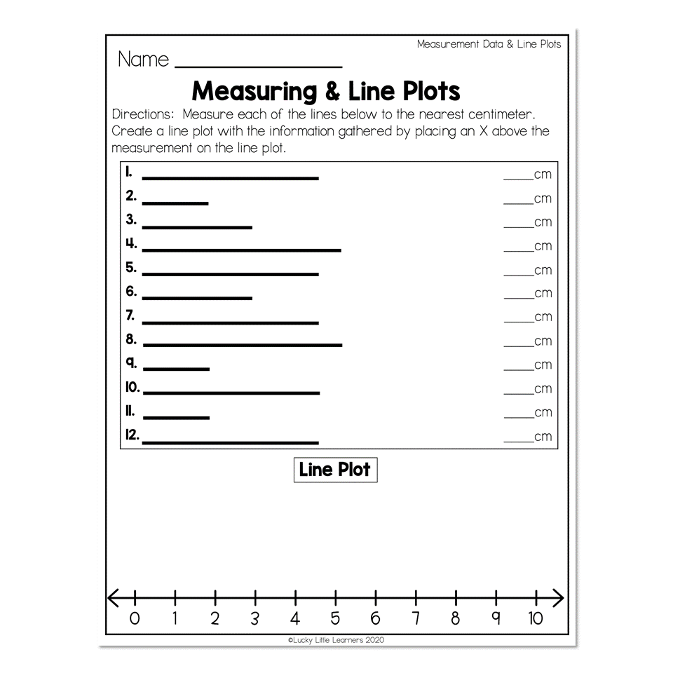 2nd Grade Math Worksheets Data And Graphing Measurement Data Line 