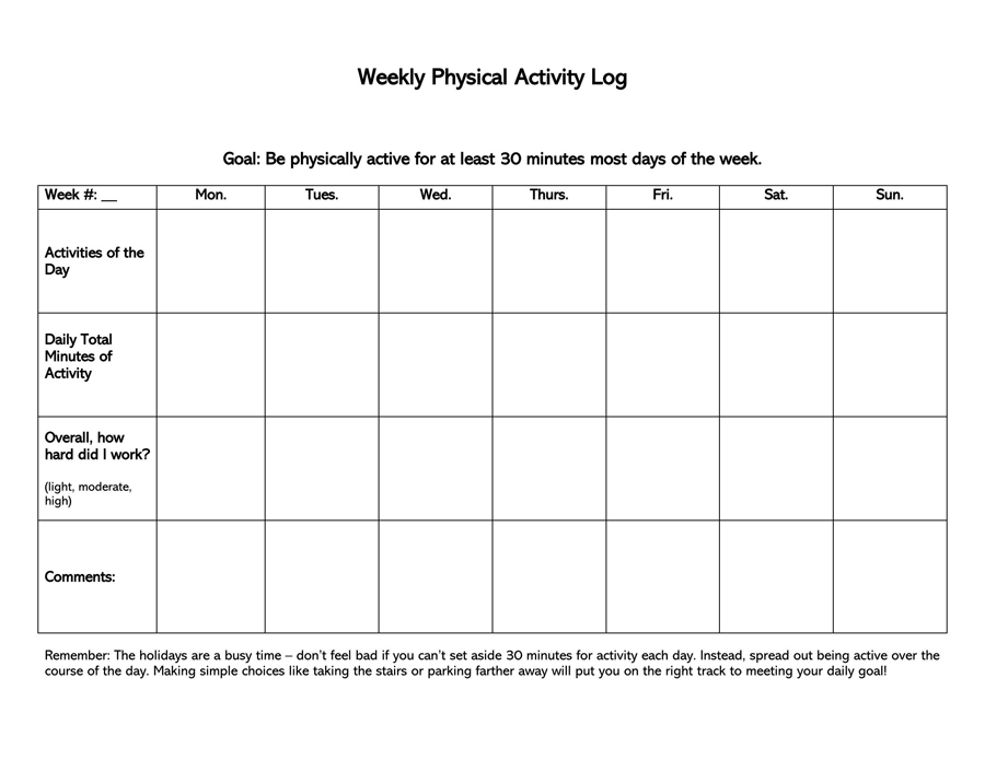 30 Free Daily Activity Log Templates Excel Word PDF 