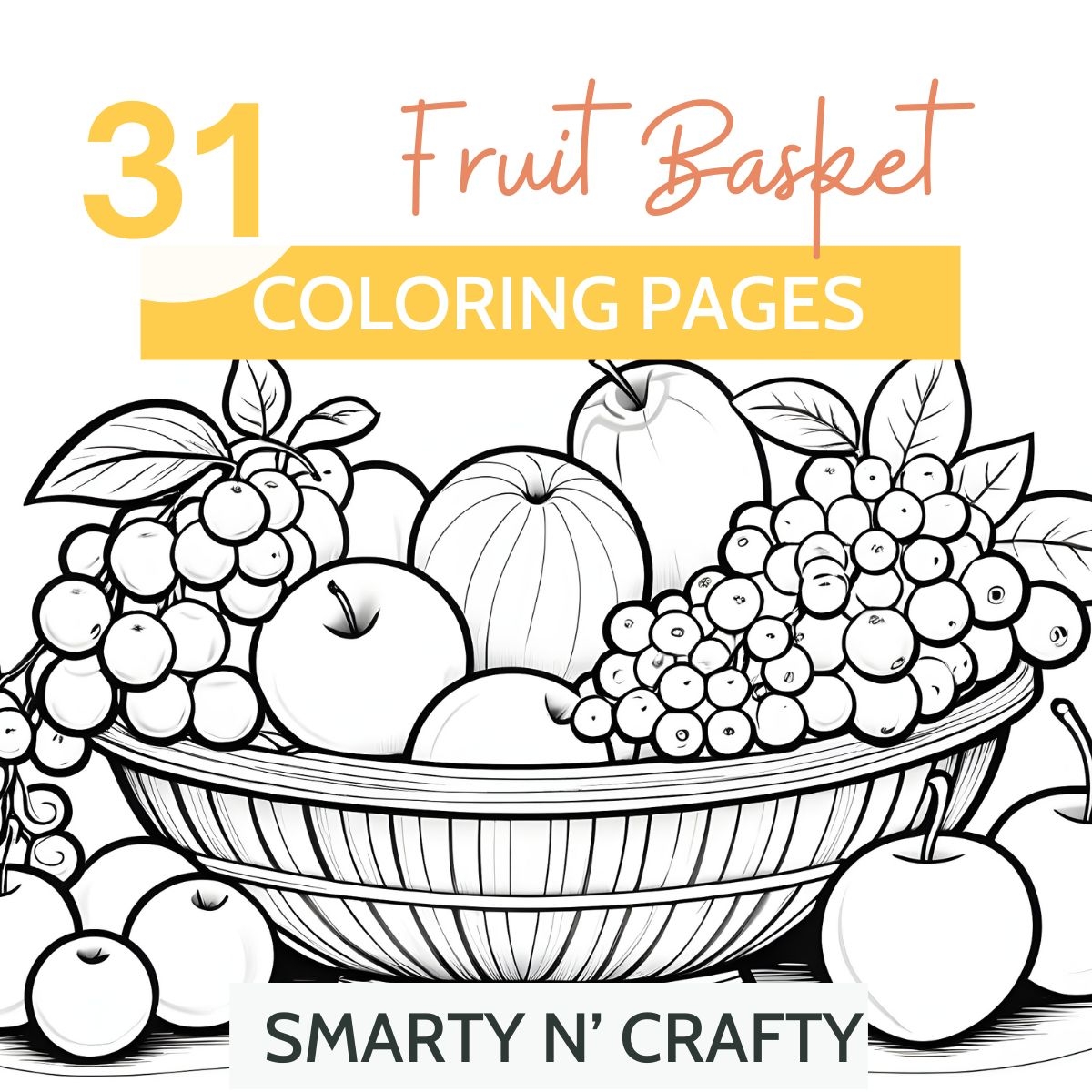 colouring pictures of fruit basket