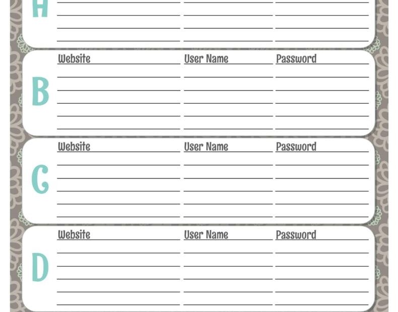 33 Best Password List Templates Word Excel PDF TemplateLab