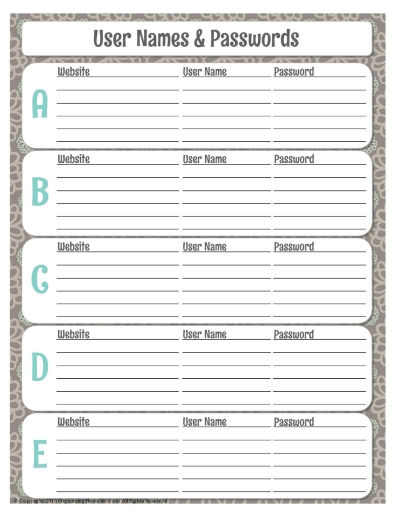 33 Best Password List Templates Word Excel PDF TemplateLab
