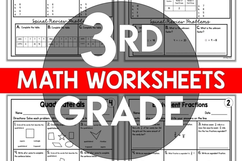 3rd Grade Math Worksheets Free And Printable Appletastic Learning
