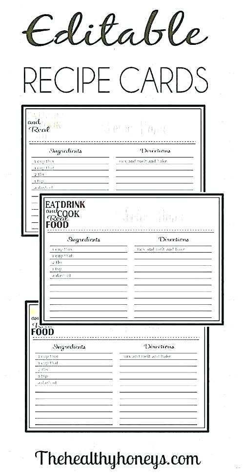 3x5 Recipe Card Template