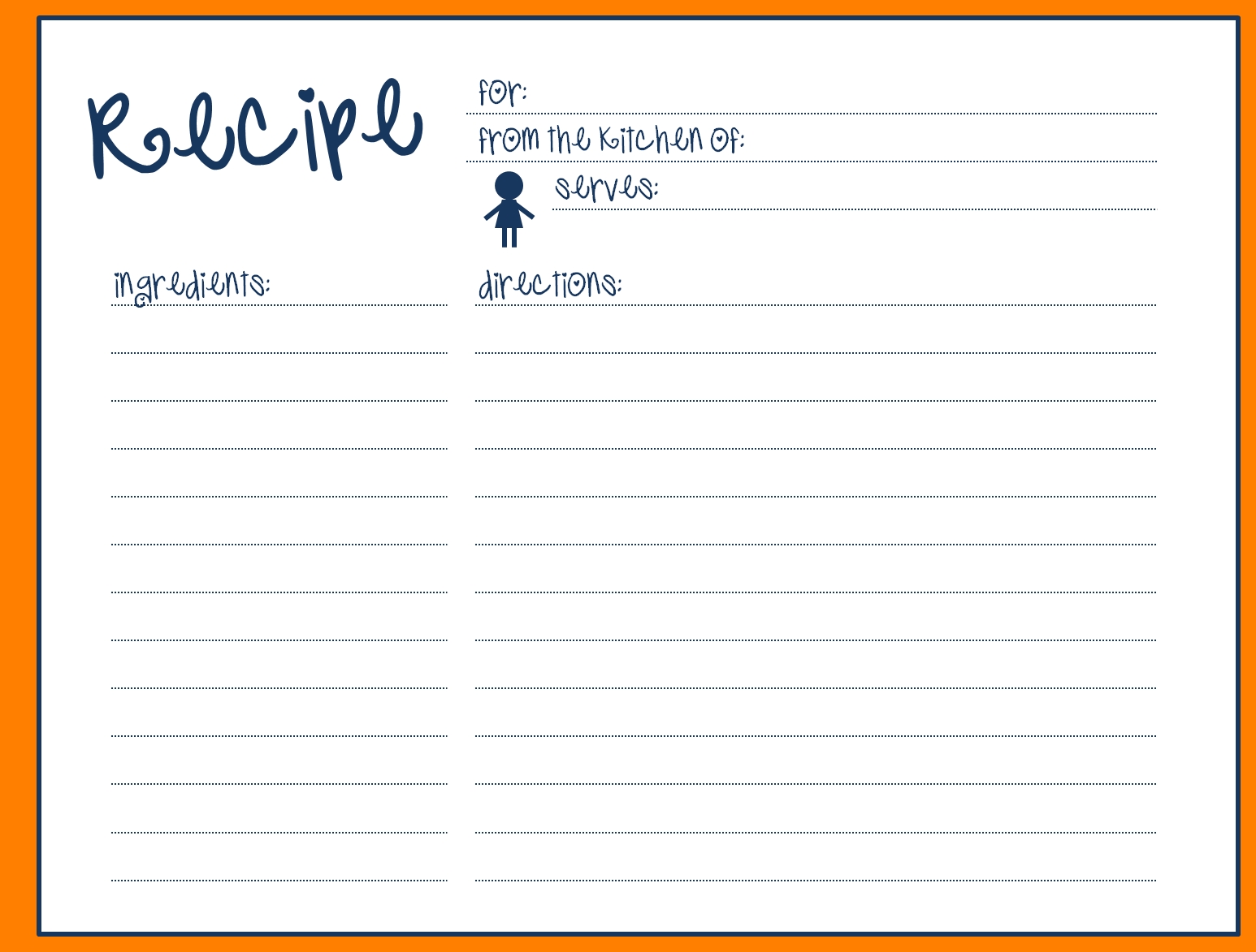 3X5 Recipe Card Template