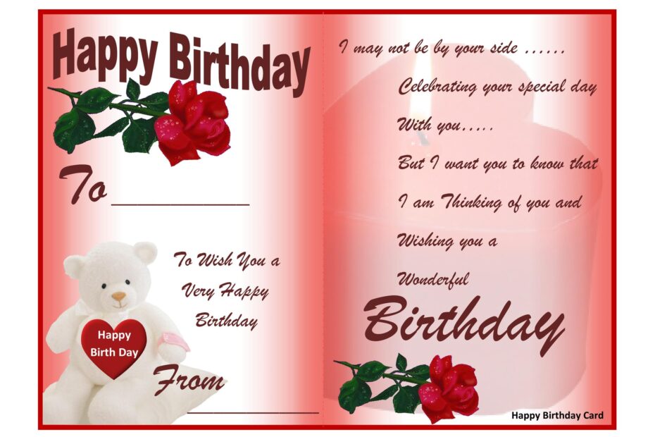 40 Free Birthday Card Templates Templatelab 40 Free Birthday Card
