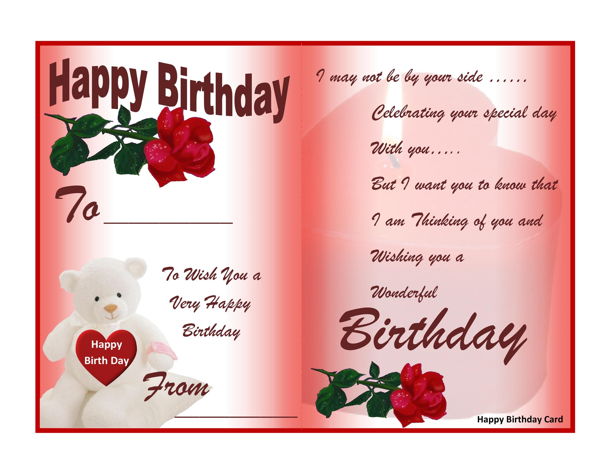 40 Free Birthday Card Templates Templatelab 40 Free Birthday Card 