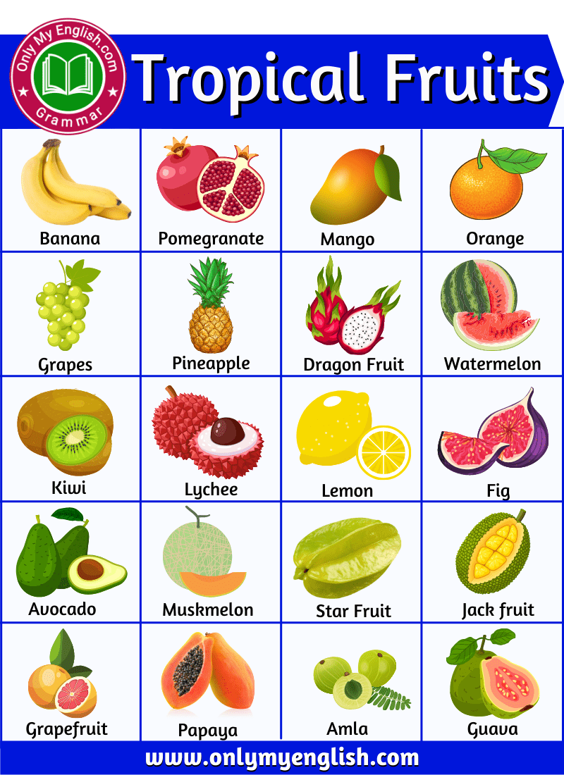 all fruits name and pictures