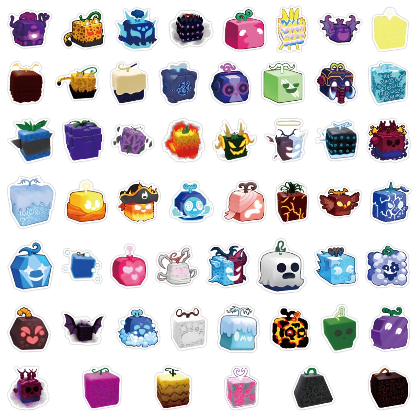 54pcs Blox Fruits Stickers Blox Fruits Toys Blox Fruits Merch Cartoon Toy Vinyl Waterproof Stickers For Laptop Bumper Skateboard Water Bottle Computer Phone Luggage Guitar Scrapbook Journaling Buy Online At Best