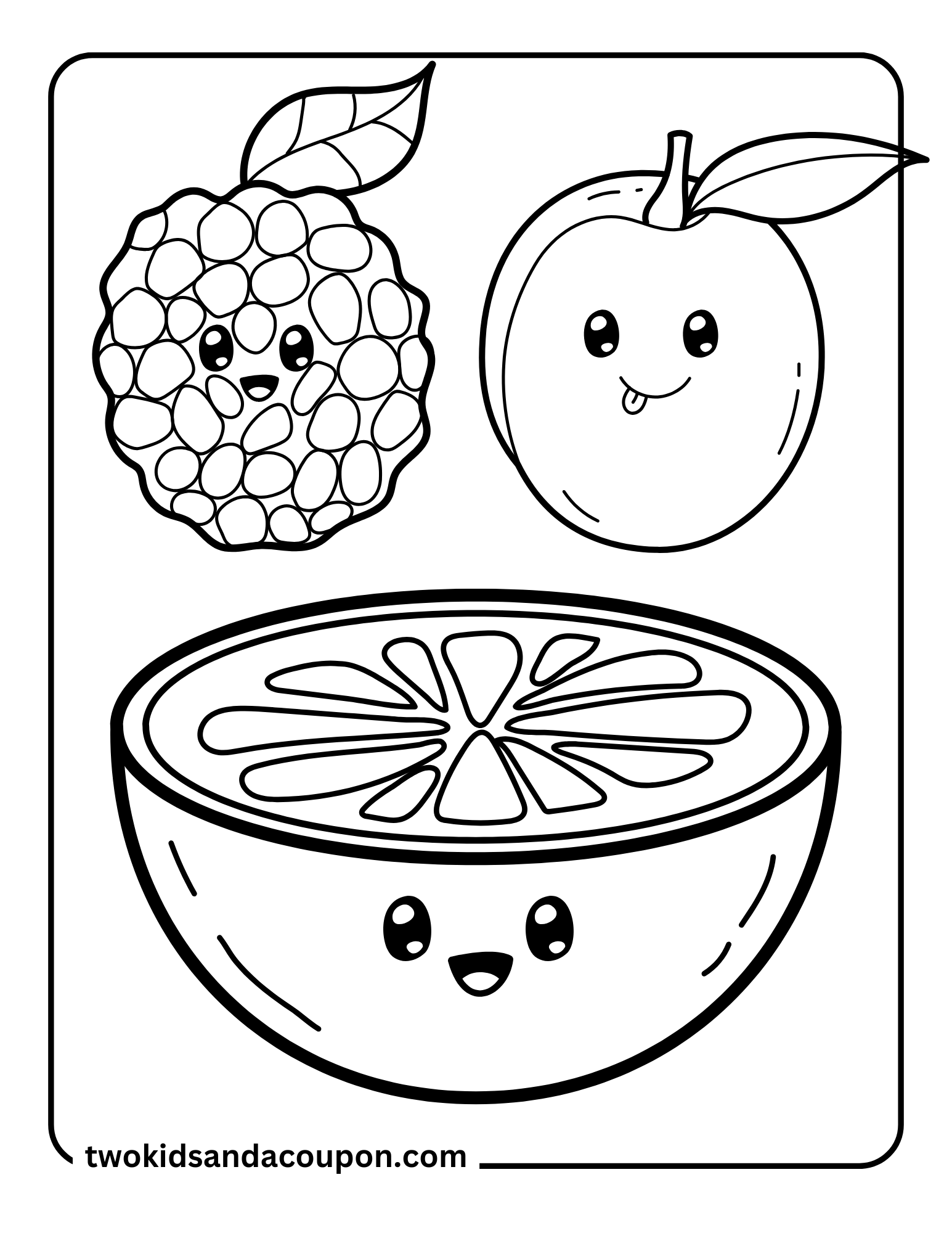 fruit bowl pictures to colour