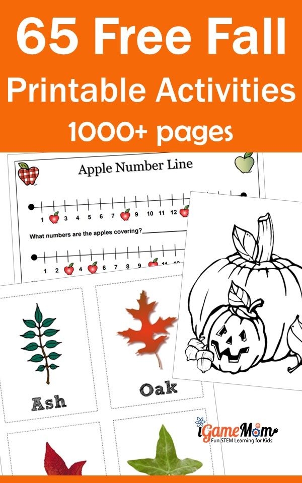 free fall printable activities