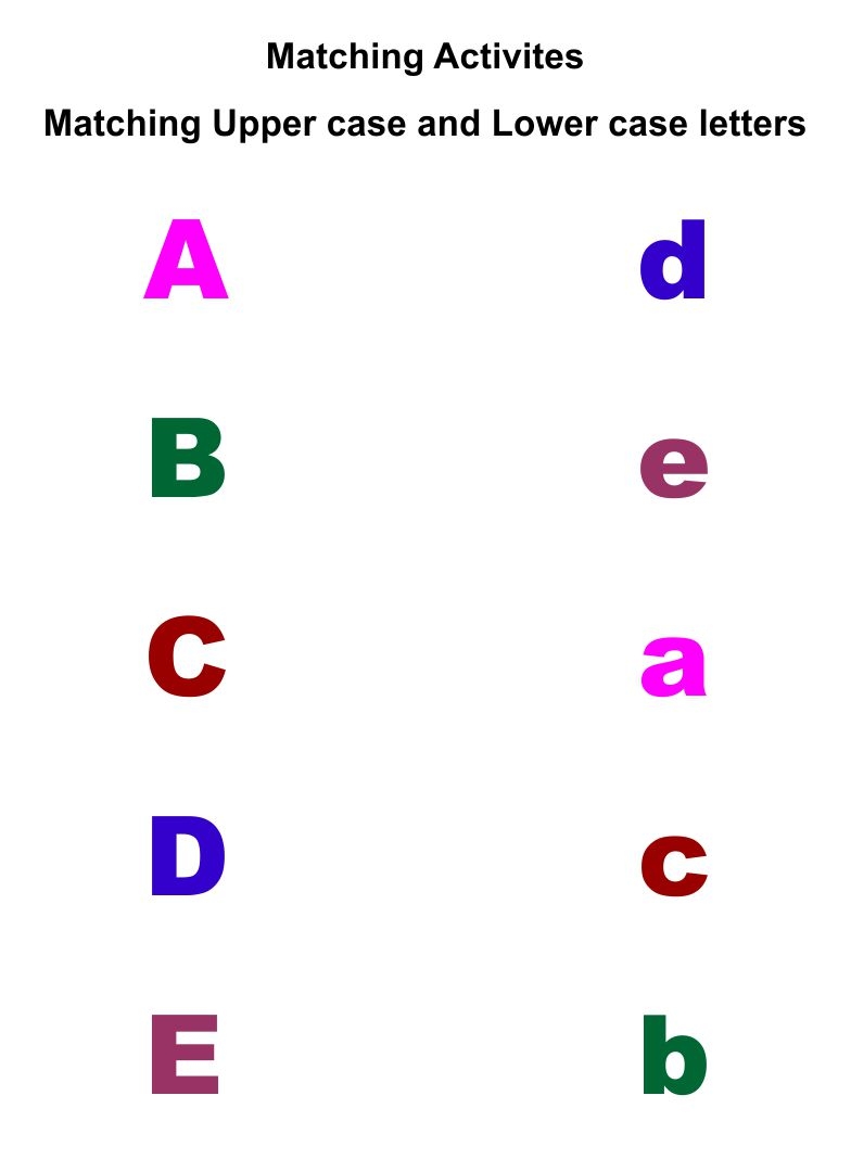letter matching printable activities