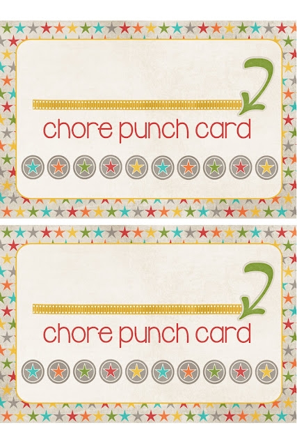 A Pocket Full Of LDS Prints Chore Punch Cards Freebie