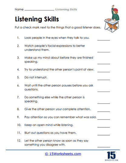 Active Listening Skills Handout