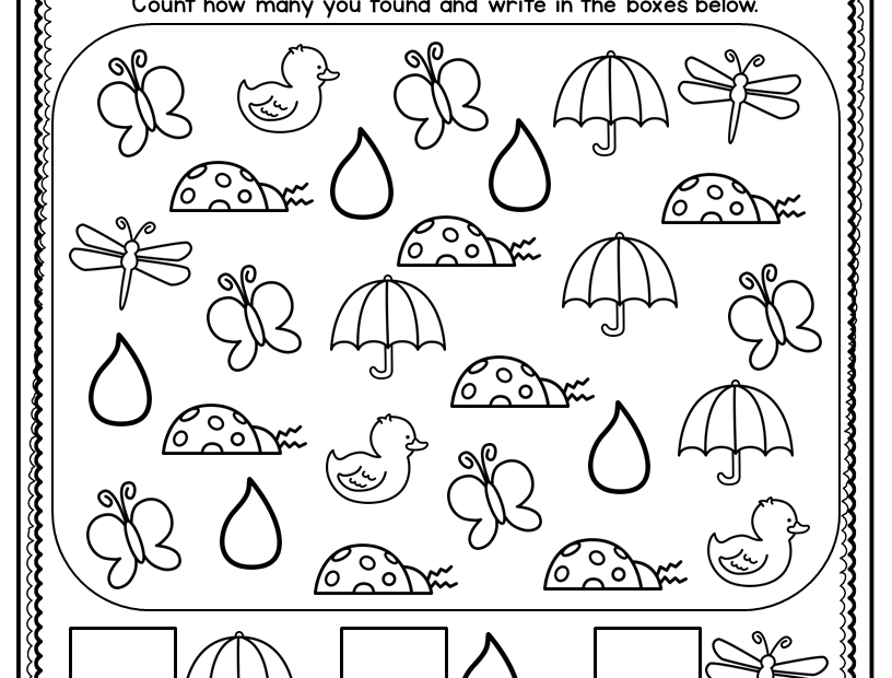 Activity Sheets For Kindergarten Printable