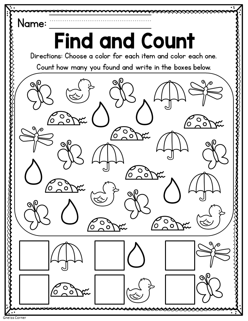 Activity Sheets For Kindergarten Printable