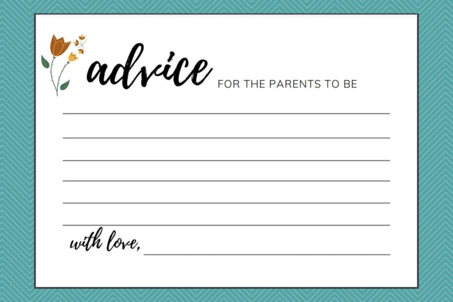 Advice For Parents To Be Printable Advice For Parents Card Etsy