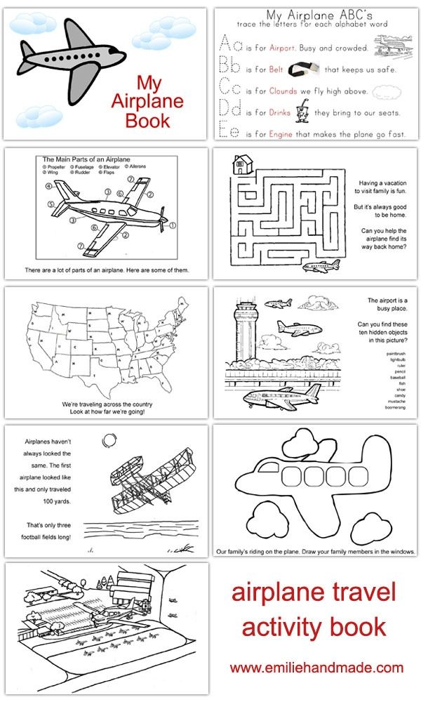 Airplane Activity Book Kids Airplane Activities Kids Travel 