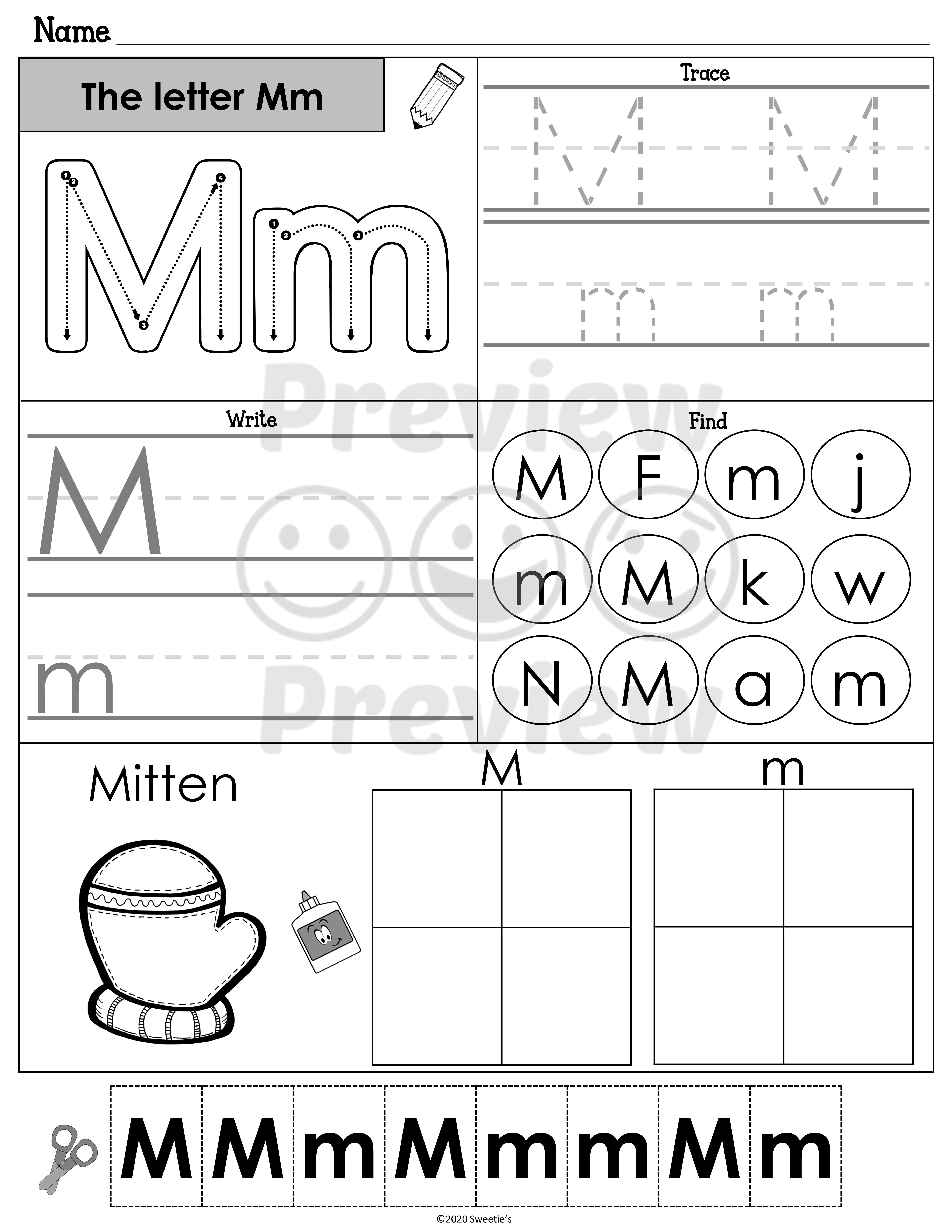 letter activities for kindergarten printable