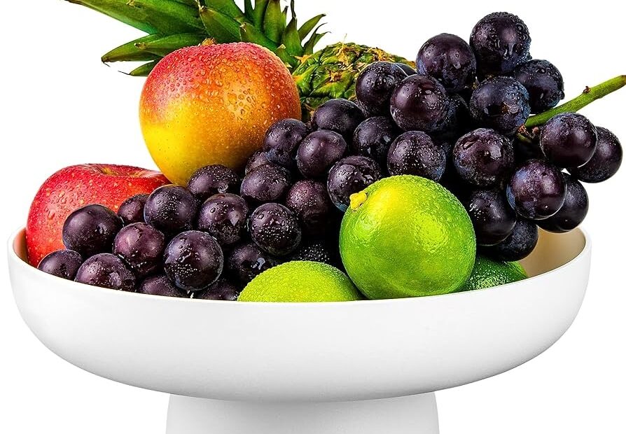 Amazon Awarmbe 10 4 Inch Pedestal Fruit Bowl For Kitchen Counter White Home U0026 Kitchen