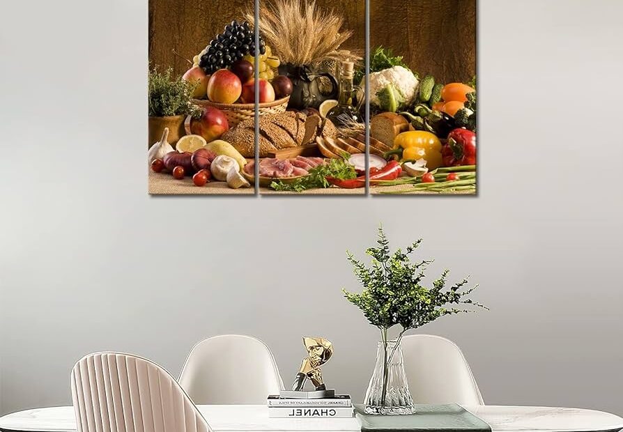 Amazon Food Wall Art Fruit Canvas For Dining Room 4 Panels