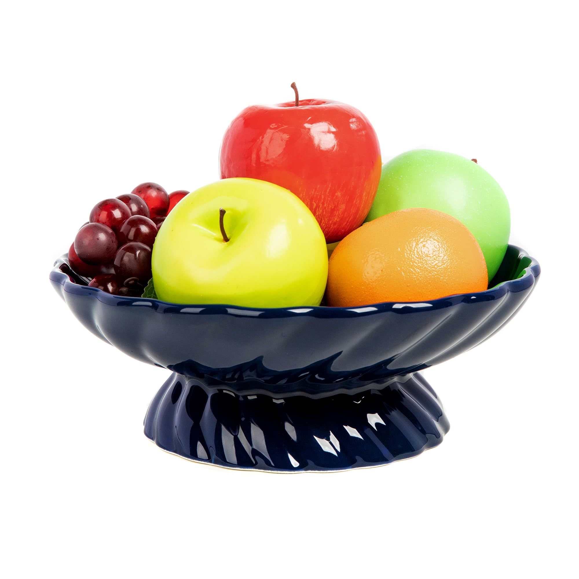 Amazon Nattol 9 5 Inch Ceramic Fruits Bowl Decorative Serving Plate Centerpiece Fruits Tray Or Fruit Basket For Kitchen Counters Farmhouses Dining Table Blue Home U0026 Kitchen