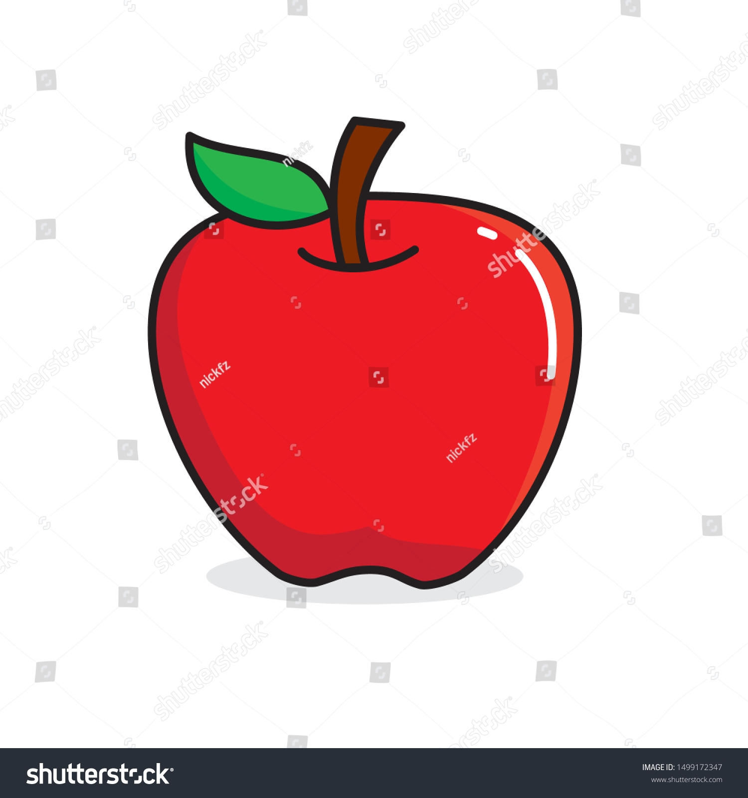 Apple Fruit Clip Art Single Apple Stock Vector Royalty Free 1499172347 Shutterstock