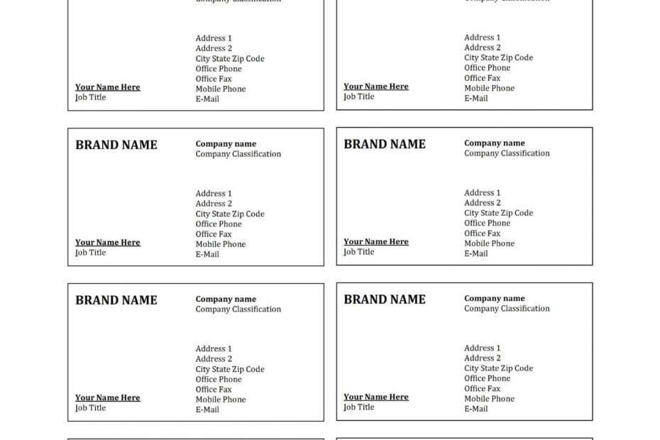 Avery Business Card Templates Free Downloads 28371 Printable