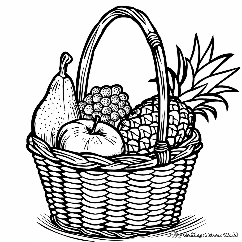 coloring pictures of fruit baskets