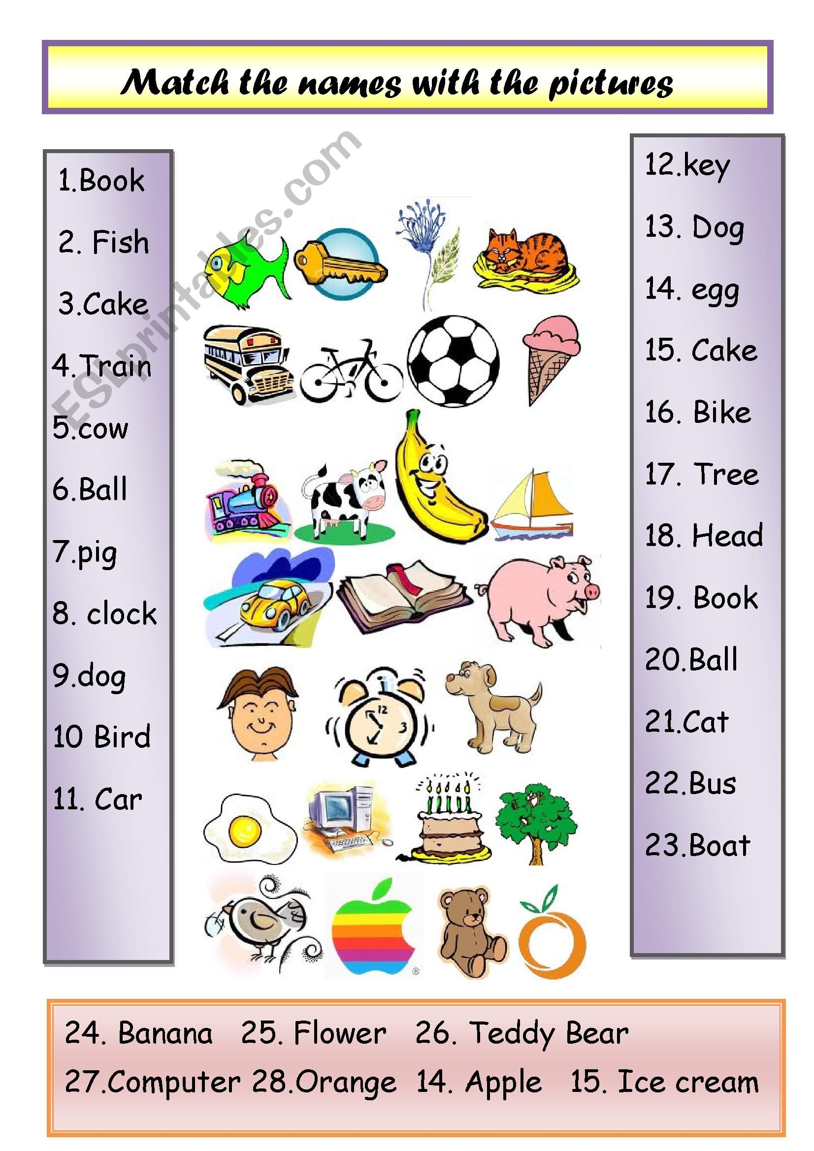 learning english activities printable