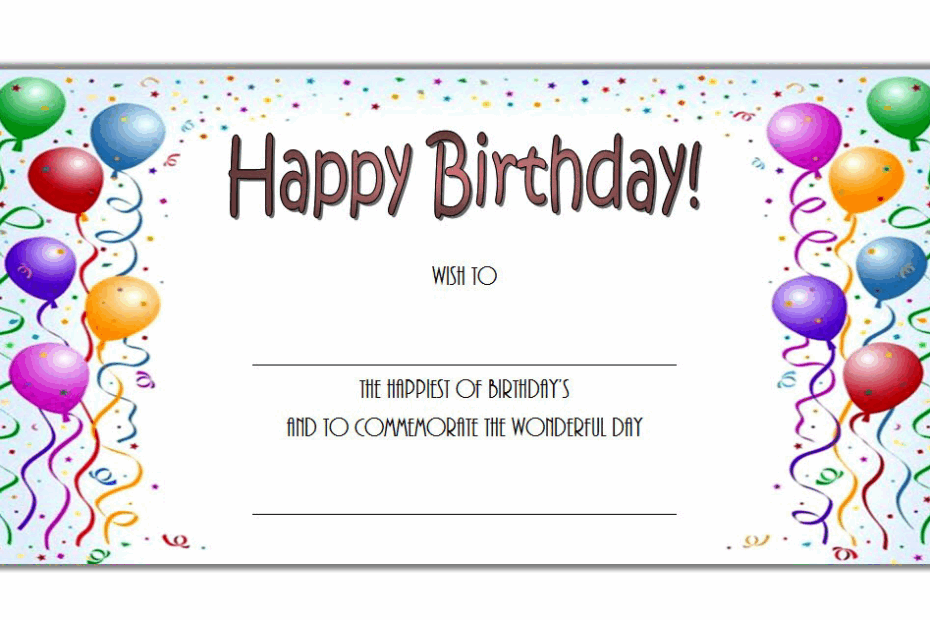 Birthday Gift Certificate Template Free Printable 2 Templates