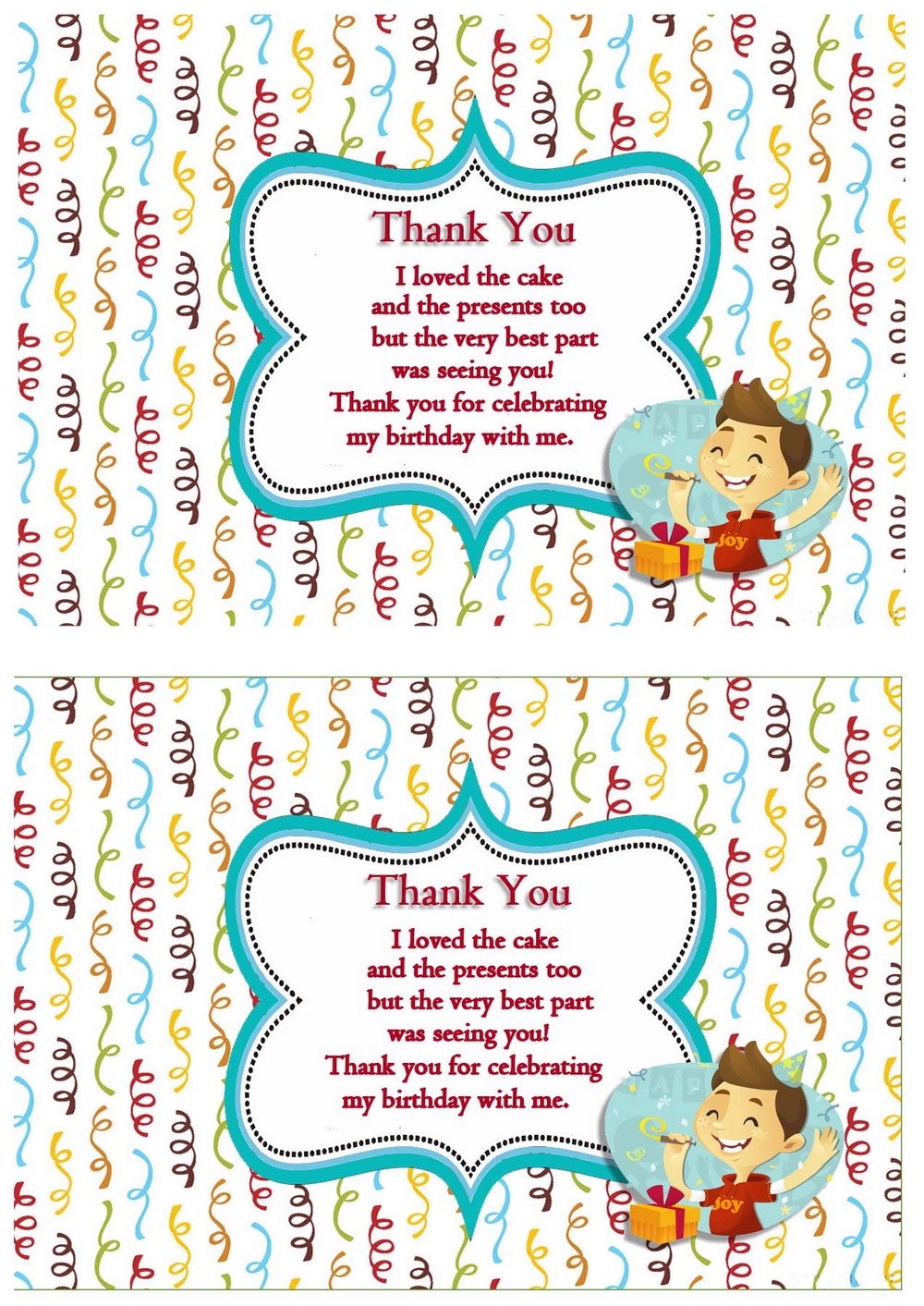 Birthday Thank You Card Template 5 Fun Free Printable Thank You Cards