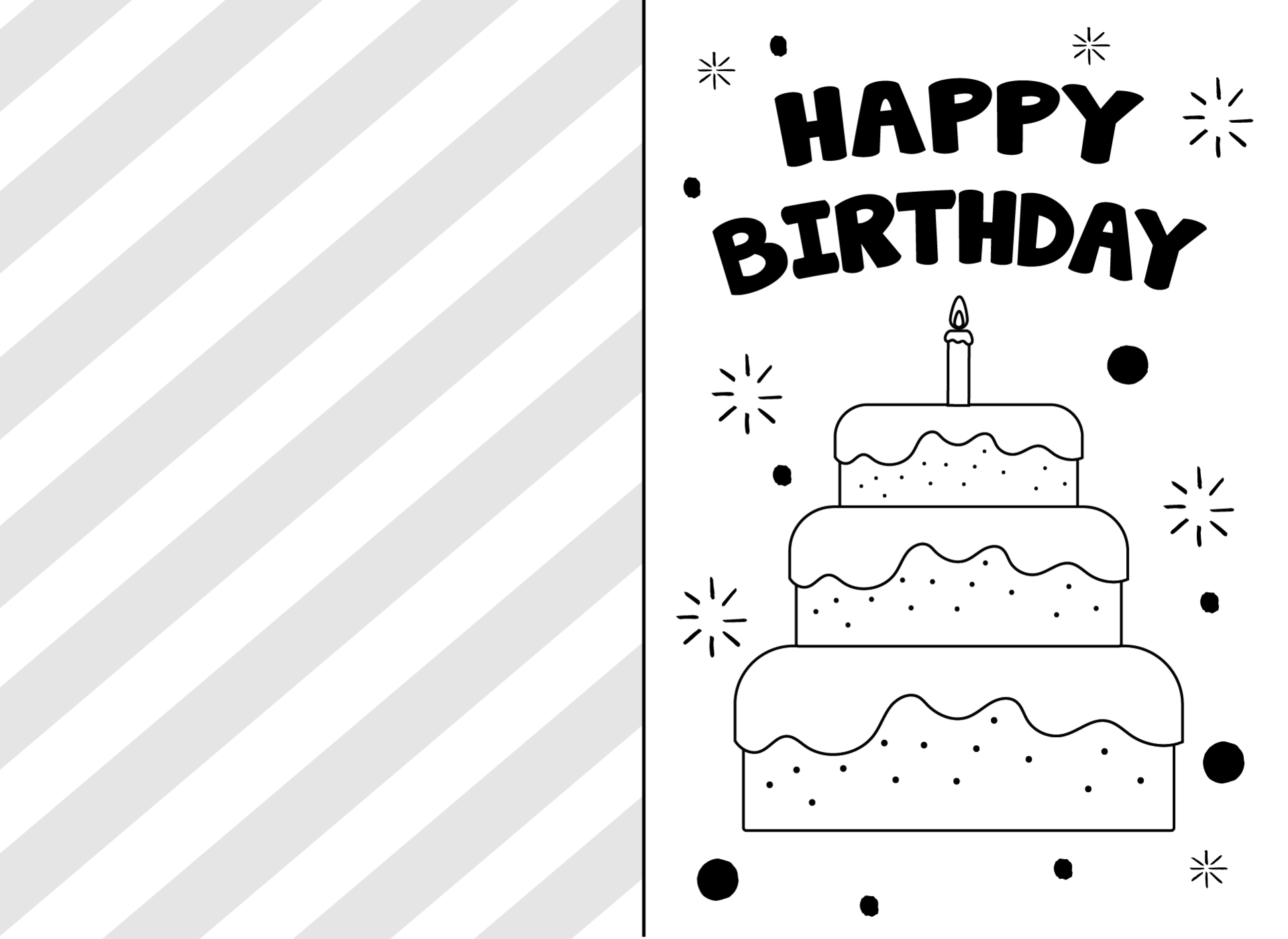 Black And White Printable Birthday Cards Free Free Templates Printable