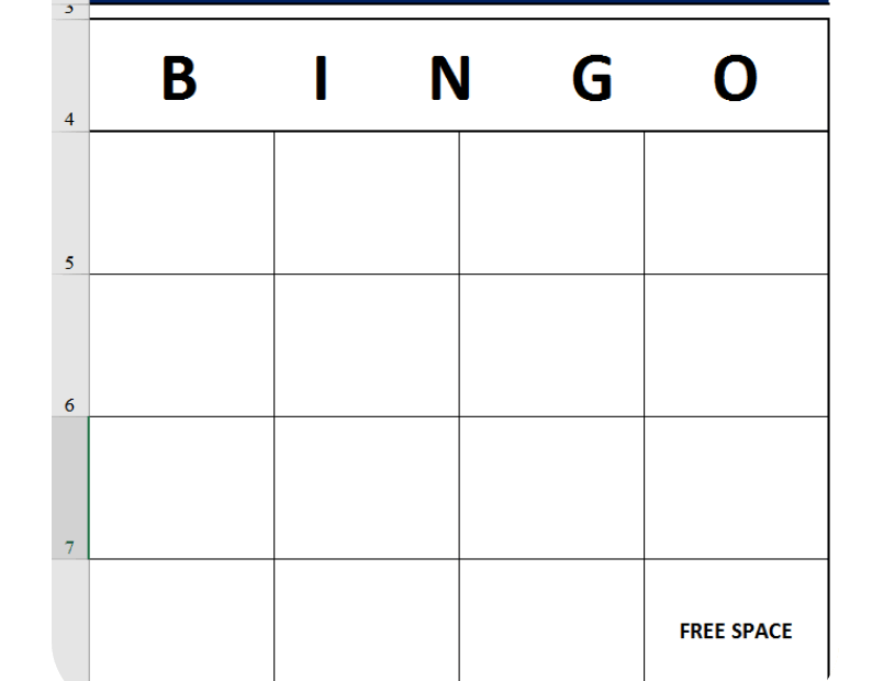 Blank Bingo Card 4x4 Printable Free Templates