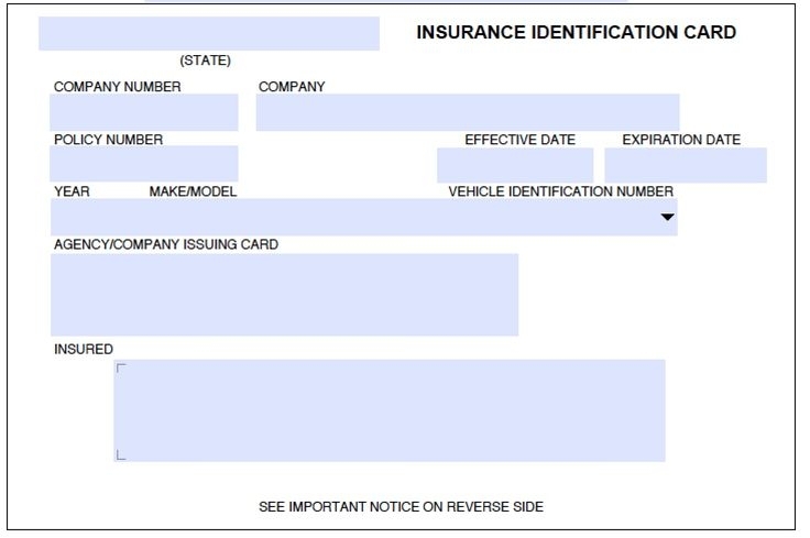 free car insurance card templates fillable & printable