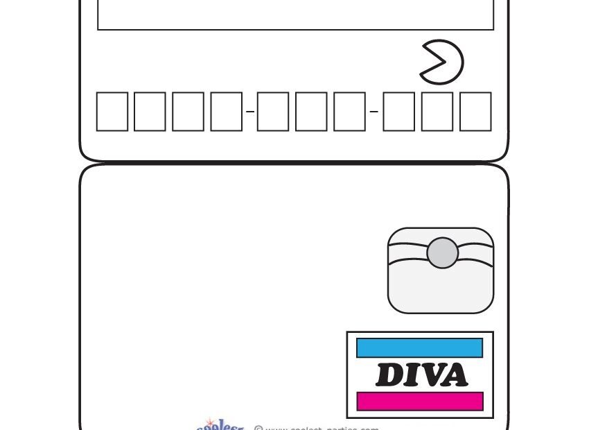 Blank Printable Diva Credit Card Invitations Card Templates Printable