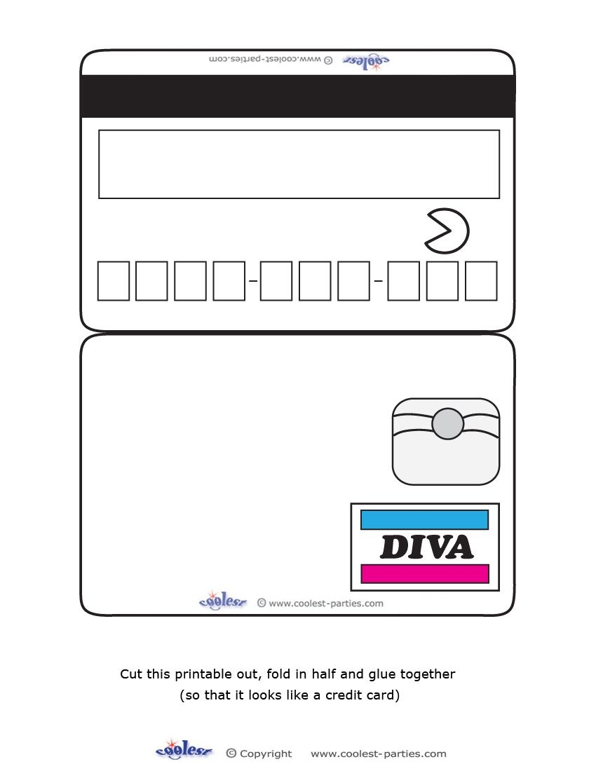 Blank Printable Diva Credit Card Invitations Card Templates Printable 
