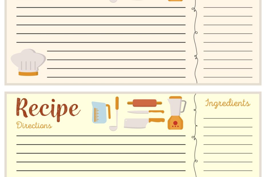Blank Recipe Cards 10 Free PDF Printables Printablee