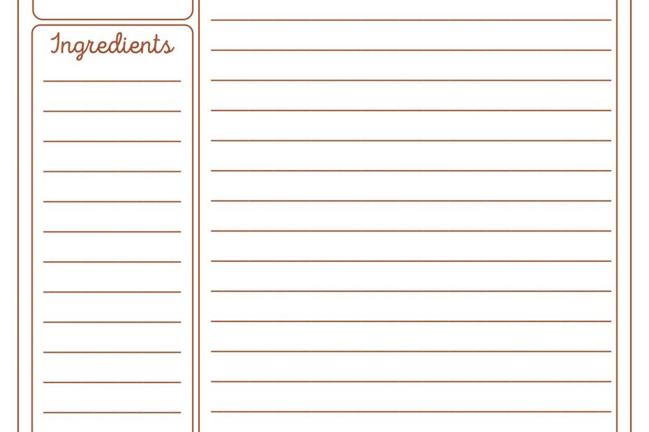 Blank Recipe Cards 10 Free PDF Printables Printablee