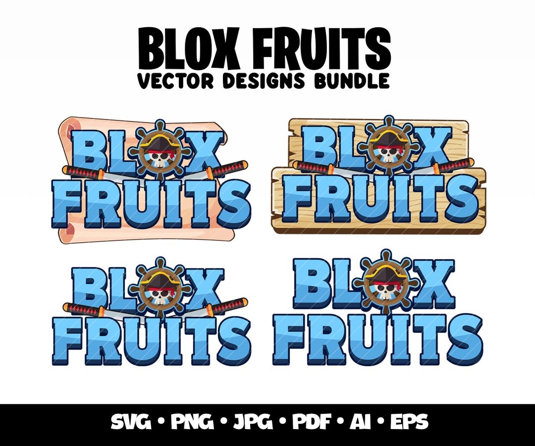 Blox Fruits SVG Logo Bundle Roblox Gaming Clipart Pirate Ninja Roblox SVG Blox Fruit Birthday Printable Cake Roblox Cricut Game Fruits PNG Etsy